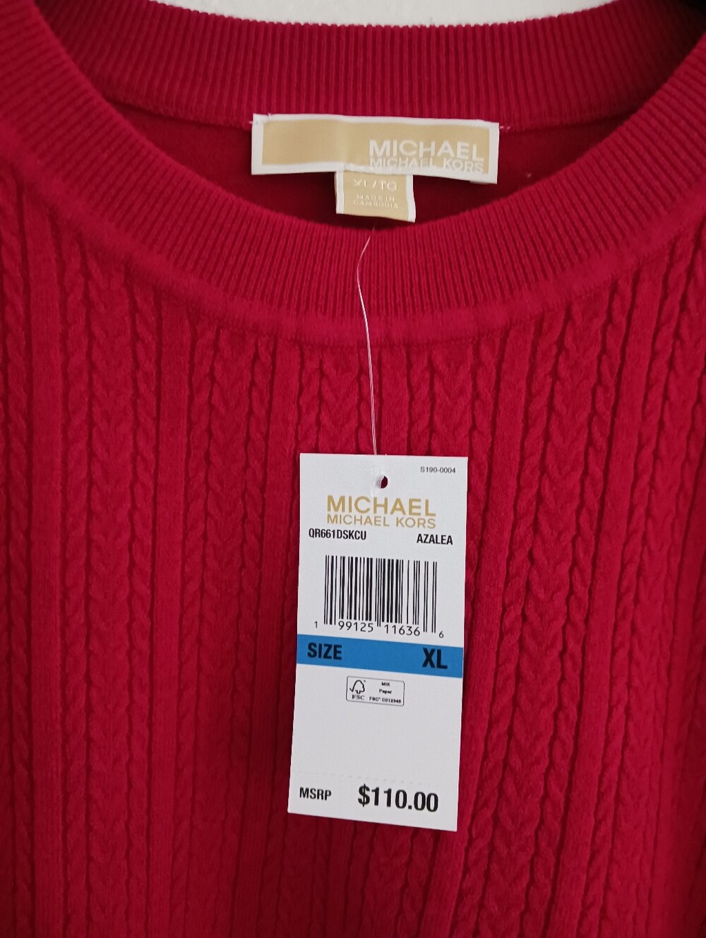 MICHAEL Michael Kors Cable Knit Sweater In Raspberry - Picture 3 of 5